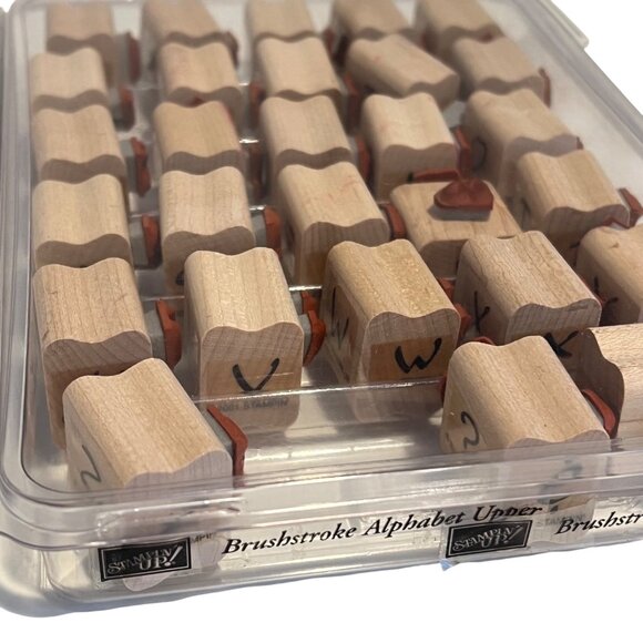 Brushstroke Alphabet Upper & Lower Rubber Stamp Set By Stampin Up - Picture 2 of 4